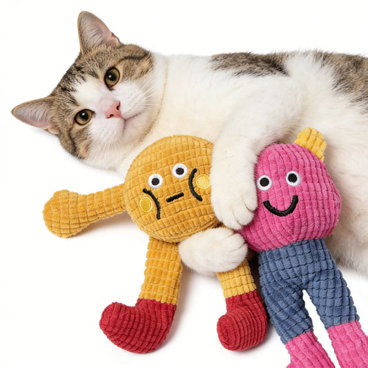 Premium Interactive Plush Cat Toys with Catnip and Crinkly Sound - Set of 2, Soft and Durable for Indoor Kittens, Perfect for Chewing, Biting, and Kicking